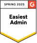 G2 Easiest Admin Spring 2025 badge awarded to WebWork Time Tracker