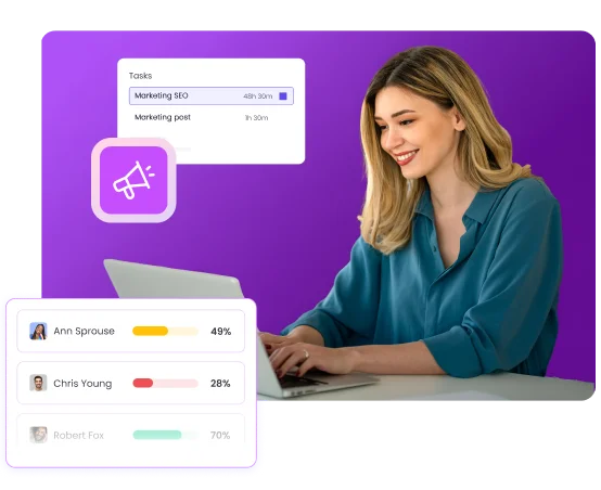 Marketing agencies monitoring time spent on campaigns content and client work