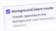 Time tracker running in the background on company devices with privacy and compliance controls